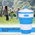 Portable Coffee Cup Collapsible BPA Free Food-Grade Silicone Pocket-Sized Travel Mug With Lid - 350ml. 