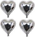 5 PCS Large Silver Heart Foil Balloons - Valentines Balloons Heart Shaped Foil Balloon for Valentines Day Wedding Balloon Party Decorations. 
