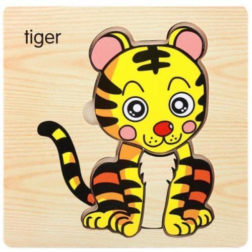 Wooden Puzzles for Toddlers for Early Educational Puzzles Designs Includes Animals and Transport 10 or 15 cm Thickness 3.5 mm