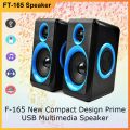 PC Speakers FT-165 With Deep Bass, Subwoofer, Volume Control, 3.5mm Audio USB 2.0 Wired Powered Surround Computer Speaker for PC/Laptops/Desktops/TV/Smart Phone, RECCAZR SP2040 Multimedia Speaker Built-in Four Diaphragm. 
