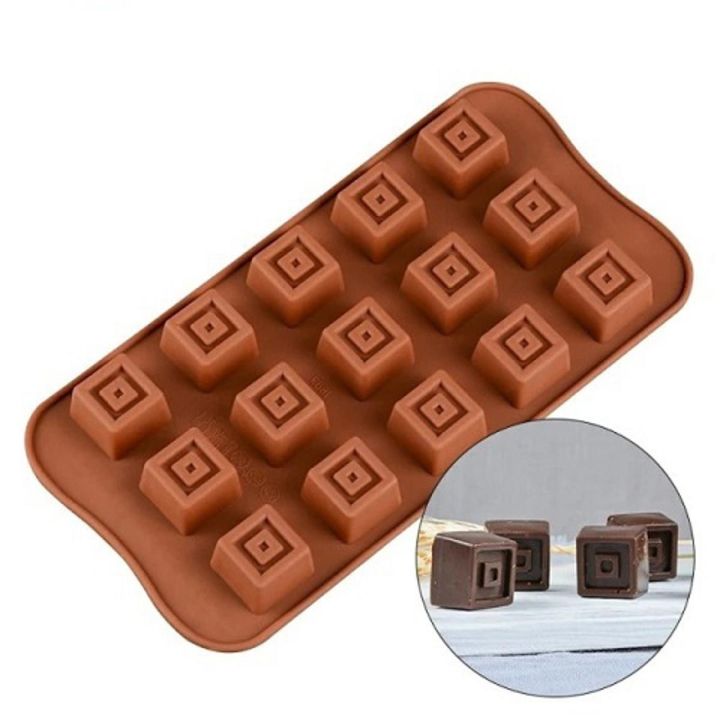 Square Shape Silicone Chocolate Mold 15 Cavity
