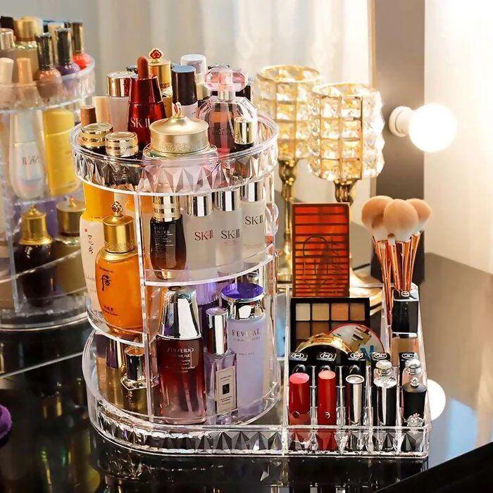 Cosmetics Makeup Organizer 3D Rotating 360
