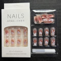 【SUNDAY】(With Glue) Artificial Nails Medium Length Cute Rabbit Pattern Artificial Nails. 