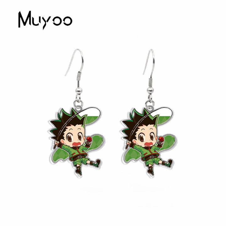 2020 New Anime Hunterxhunter Gon Freecss Killua Zoldyck Kurapika Leorio Paladinight Resin Epoxy Dangle Earrings