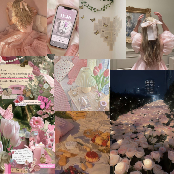 9 Pink Aesthetic theme 4 by 6 photo cards girly Aesthetic light up ur room with vintage Aesthetic photo cards!