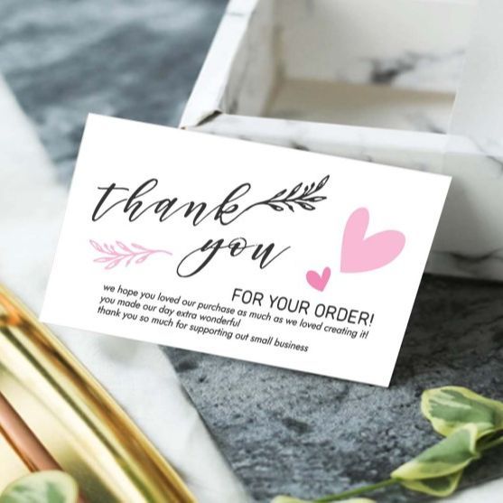Thank You for Supporting My Small Business Cards, Small Thank You Cards with for Online, Retail Store, Handmade Goods, Gift Shop Package