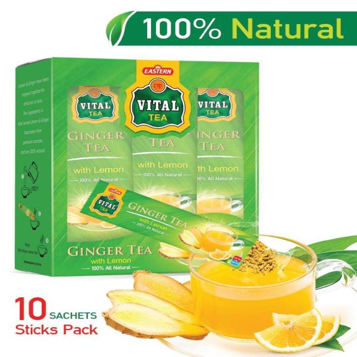 Vital Instant Lemon Ginger Tea - 10 Sachet Packs