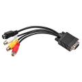 VGA to S-Video 3 RCA Composite AV TV Out Adapter Converter Cable for PC Laptop. 