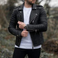 New styly good Leather Jacket 100% Leather Men Winter Jacket, Zipper, Pocket Decoration, Warm Leather Jacket. 