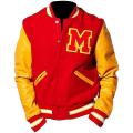 Men's Mj Thriller M Logo Red & Yellow Varsity Jacket For Men's. 
