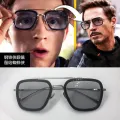 Iron Man Glasses Tony Stark Sunglasses Peter Parker Edith Glasses With Leatherite Cover Box. 