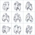 Couple Ring Set New Feshion Heart Matching wedding Ring For Men women Stainless Steel Finger Jewelry. 