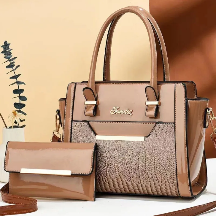 Leisure Shoulder Women's Bag 2024 New Large Capacity Bright Leather Fashion Women's Handbag Quality Ladies Boston Crossbody Bags