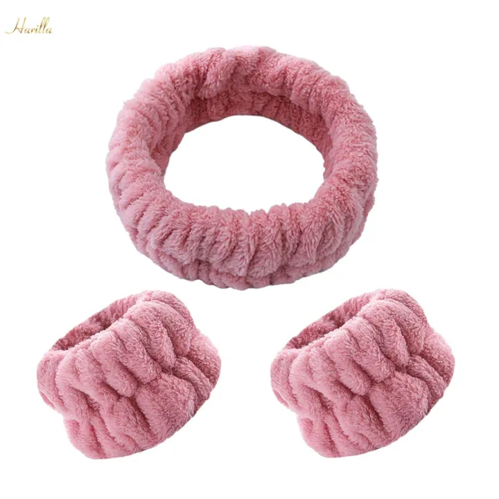 Face%20Wash%20Headband%20and%20Wristband%20Set%20Facial%20Liquids%20from%20Spilling%20Down%20Dark%20Pink%20-%20Image%203