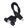 USB Type B USB-B Female with Panel Mount to Mini USB Plug Male Adapter Cable. 