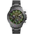 Fossil Green Dial Grey Stainless Steel Chronograph Watch For Men Fossil Fossil Fossil BQ2504. 