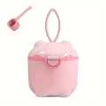 Portable Milk Powder Storage Box, Food Container, Milk Powder Snack Storage Box , Portable Milk Powder Dispenser Container with Carry Handle and Scoop, Non-Spill Baby Snack Storage Container for Travel, Home, BPA Free, Pink. 