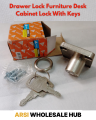 Drawer Lock Long Neck 1.5 inch Furniture Desk Cabinet Lock With Keys Chrome High Quality- Arsi Wholesale Hub. 