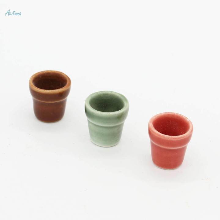 3%20Piece%20Porcelain%20Miniature%20Flower%20Pot%20Toy%20For%201%20/%2012%20-%20Image%203