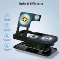 seacosmo Wireless Charger, 4-in-1 Foldable Portable Wireless Charger, 18 W Inductive Charging Station Compatible with iPhone 14/13/12/11/XS/XR/X/8, Galaxy S22/S21/S20, iWatch, AirPods. 