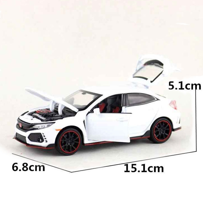 Honda%20Civic%20Type-R%20Racer%20Die%20Cast%20Scale%20Model%20Car%20-%20White%20-%206%20Inches%20-%20Image%203