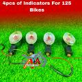 Golden Bulb Indicator for Bike White Indicator four Set For 125 Motorcycle. 