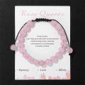 New Natural Stone Amethysts Bracelet with Card 8mm Pink Quartz Fluorite Beads Bracelet Adjustable for Women Men Couple Jewelry. 