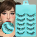 【hot】 5 Pairs Individual Lashes Wispy Women Makeup Eyelash Extension Natural False Eyelashes Japanese False Eyelashes Cosplay Cilia. 