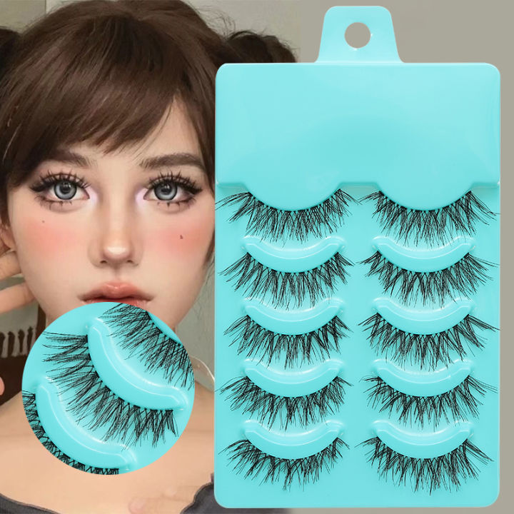 【hot】 5 Pairs Individual Lashes Wispy Women Makeup Eyelash Extension Natural False Eyelashes Japanese False Eyelashes Cosplay Cilia