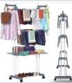 CT/4 Tier Cloth Drying Hanger/Clothes Drying Rack, Stainless Steel Oversized 4-Tier Collapsible Rolling Drying Rack Clothing Folding Laundry Drying Rack Stand Indoor/Outdoor with Side Wings and Casters. 