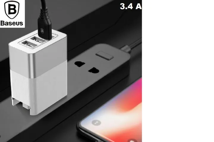 BASEUS%20TRAVELER%20SERIES%203.4A%20Total%20Output%20Universal%20Three%20U%20S%20B%20Ports%20Travel%20Charger%20Adapter%20for%2099%25%20DIGITAL%20DEVICES%20-%20SILVER%20-%20Image%205