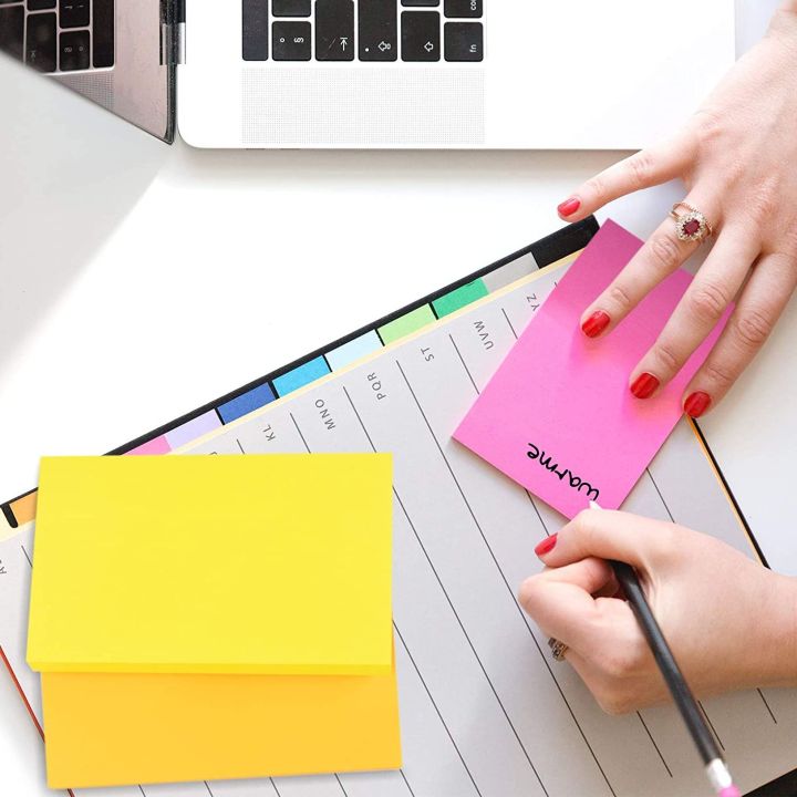 Sheets Self-Stick Sticky Notes 100 Sheets (7.6 x 12.7cm ) Clean Removal, Recyclable Sticky notes