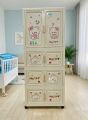 Portable Kids Closet Children's Wardrobe Collapsible Plastic Large Baby Clothes Cabinet Bedroom Nursery Armoire Quick Install Toddler Dresser with Hanging Rod and Door,Large 2 Cubes,White. 