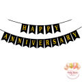 Happy Anniversary Banner Black and White Colour - Decorations Set. 