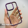 Clear Case with Deep Purple Border for iPhone 14 Pro. 