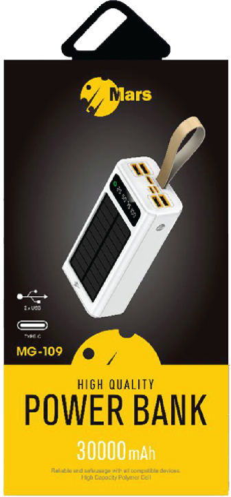 Mars Power Bank MG-109 with Solar Charging feature along with (30,000MAH)