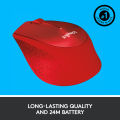 Logitech M331 Silent Plus Wireless Mouse (Red). 
