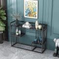 New Console Table in Golden Finish Modern Console Table with Storage shelf  Marble effect Tabletop & Metal Frame. 
