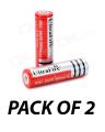 Pack of 2 Ultrafire 18650 Battery 3.7V 6000mAh 3.7V  Button Top Rechargeable Lithium Ion Battery. 