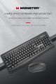 Wireless keyboard & Mouse Monster Air mars KM3 pro 2.4GHz wireless usb nanno reciever technology. 