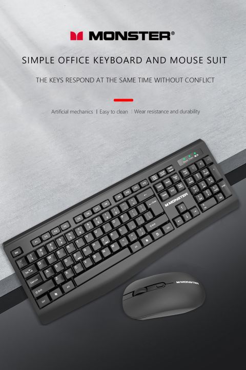 Wireless keyboard & Mouse Monster Air mars KM3 pro 2.4GHz wireless usb nanno reciever technology