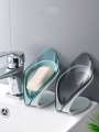 Modern Leaf-Shaped Smart Soap Holder: Stylish, Space-Saving, Self-Draining Bathroom Fixture, Sabun Dani. 