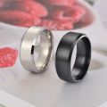Pack of 2 Silver Stainless Steel and Black Titanium Rings For Men / Boys - Ring for Mens. 
