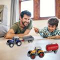 Goglor Farm Tractor Toy, Pawaca 4 Pcs Diecast Cars toys Glide Farm Engineering Construction Vehicles for Kids Boys Toddlers, Harvester Sprinkler Dumper Tractor. 