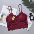 SHOPBOP Lace Floral Bra Padded Breathable Bralette Wriless Longline Bra Women's Tank Top for Girls One Size 28-34. 