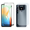 Tecno Spark Go 2024 9D Full Glue Edge-to-Edge Coverage Screen Protector Tempered Glass + Soft Film Protector Back Matte Protector Soft Skin Sheet For Spark Go 2024. 