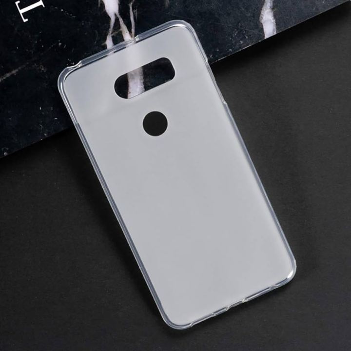 LG V30 ThinQ Matte Back Cover Soft TPU Ultra Thin Anti Shock Case White with Side Grips Scratch Protection and Full Access to Ports