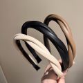 Korean Style Swivel PU Leather Bando, Retro Simple Anti-slip Headband Hair Accessory for Women. 