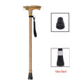 Old man stick with torch light intelligent wood color  Hiking Walking stick Trekking Poles. 