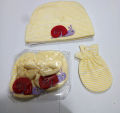 Newborn Baby Caps Mitten And Booties Set. 